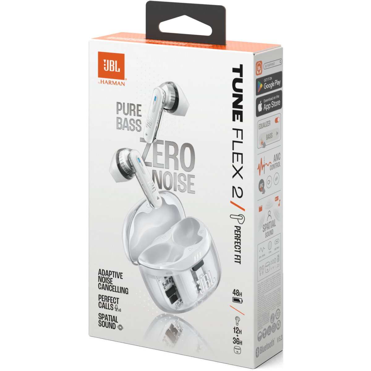 Гарнитура JBL Tune Flex 2 Ghost Edition White - JBLTFLEX2GWHT - фото 10