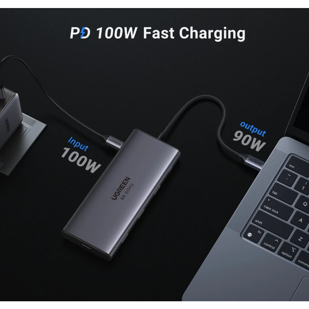 Док-станция UGREEN USB-C 10-in-1 Docking Grey (CM639) - 45380 - фото 2