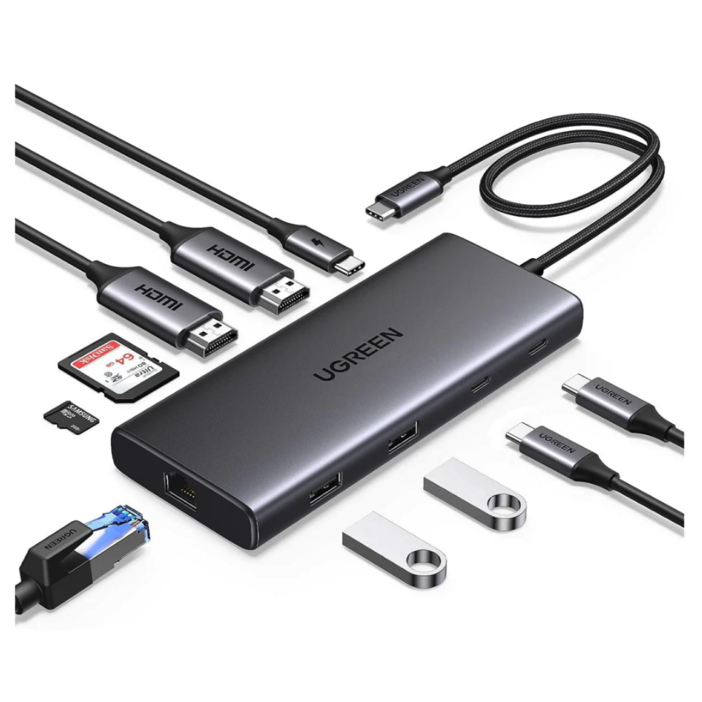 Док-станция UGREEN USB-C 10-in-1 Docking Grey (CM639) - 45380