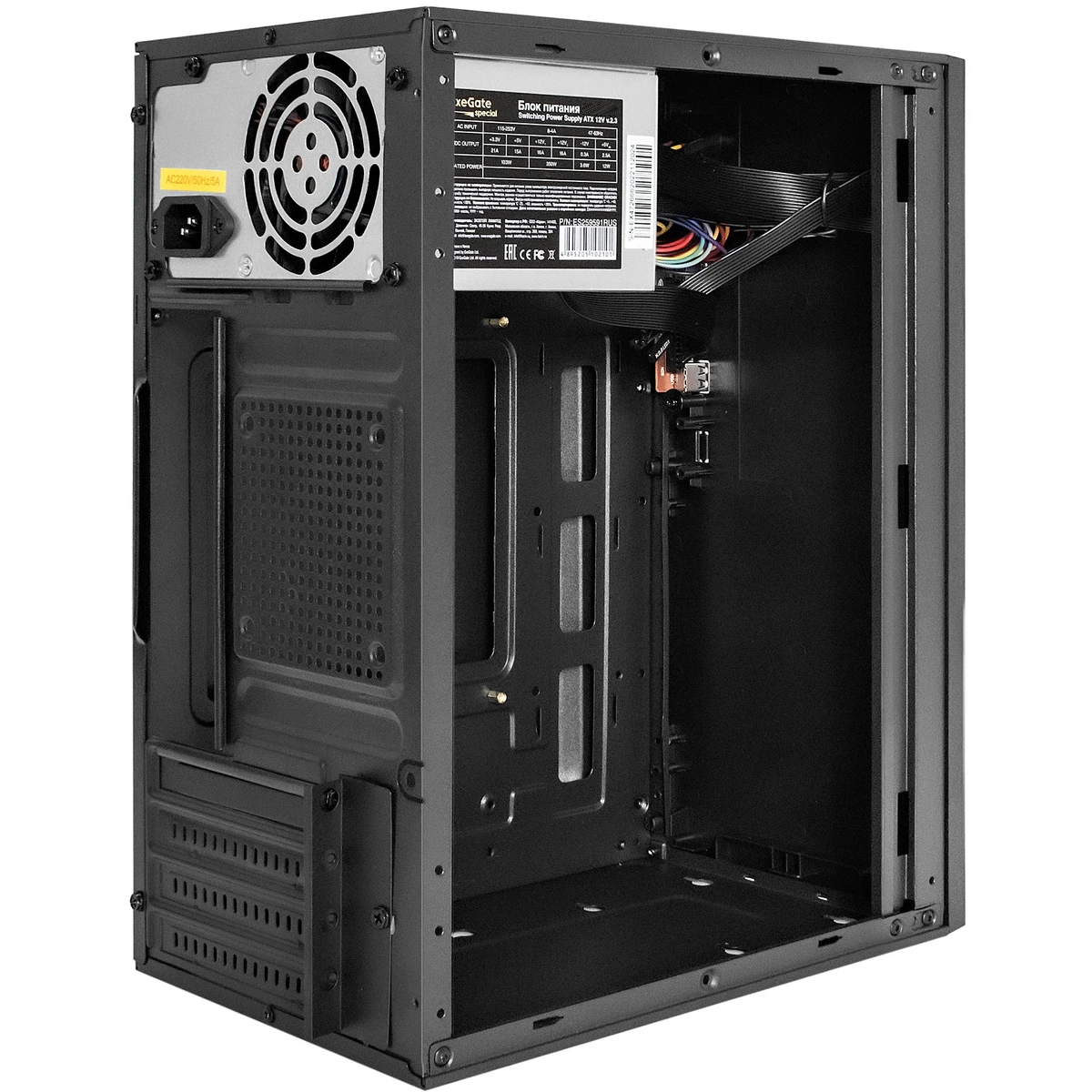 Корпус ExeGate BAA-308 400W Black - EX298003RUS - фото 2