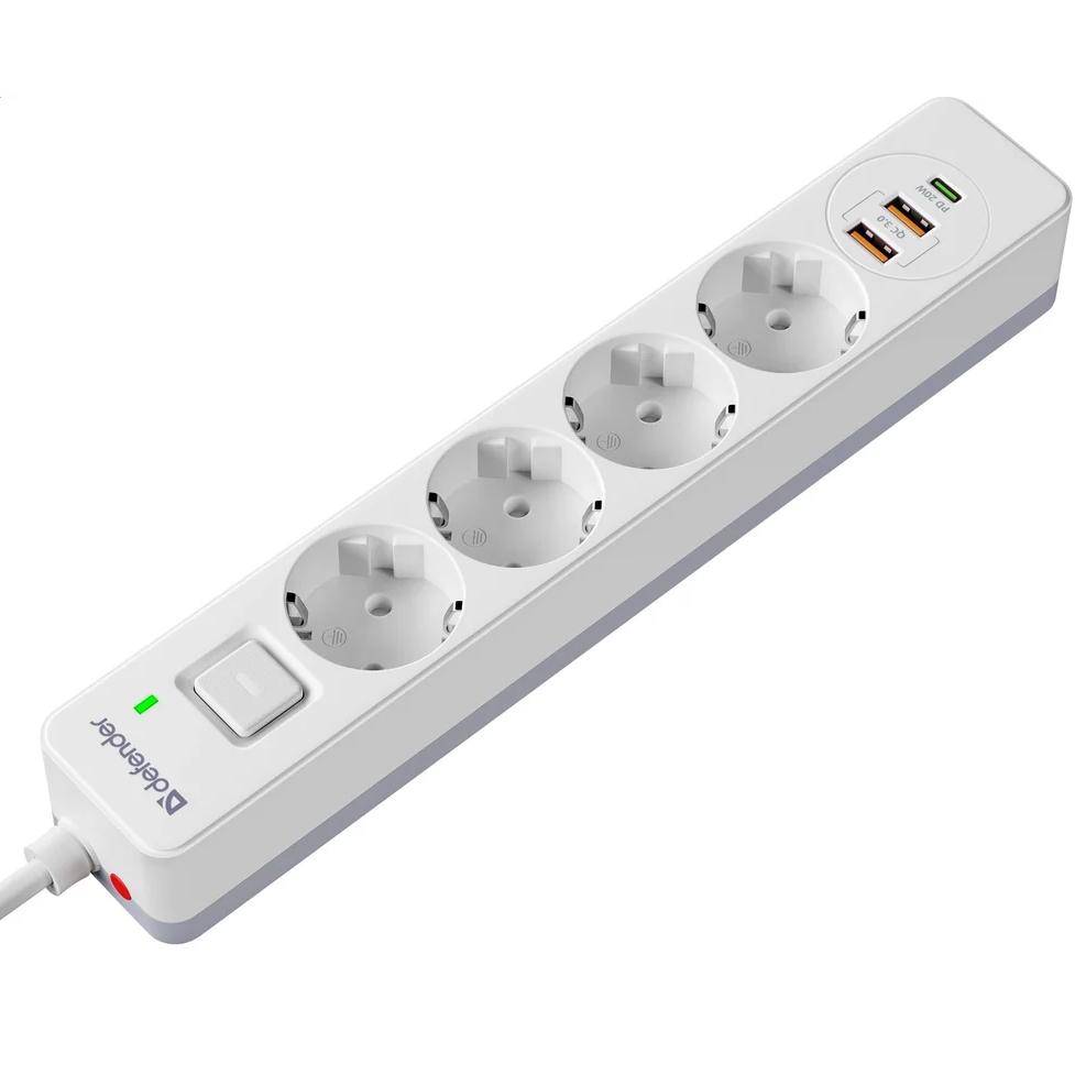 Сетевой фильтр Defender DFS-141 White - 99433 - фото 2