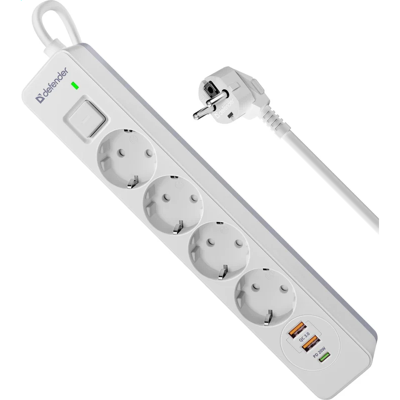Сетевой фильтр Defender DFS-143 White