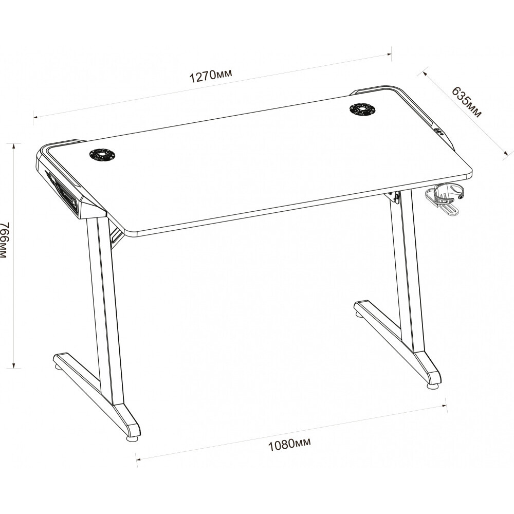 Игровой стол Cactus CS-GTZ-BK-RGB - фото 6