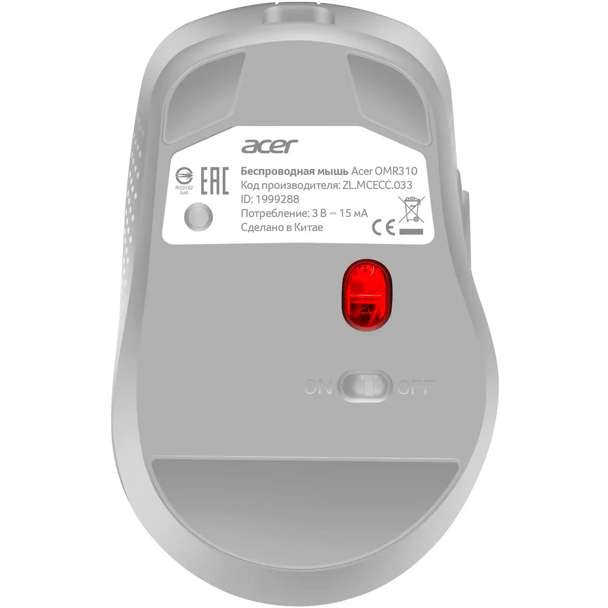 Мышь Acer OMR310 Light-Grey - ZL.MCECC.033 - фото 2