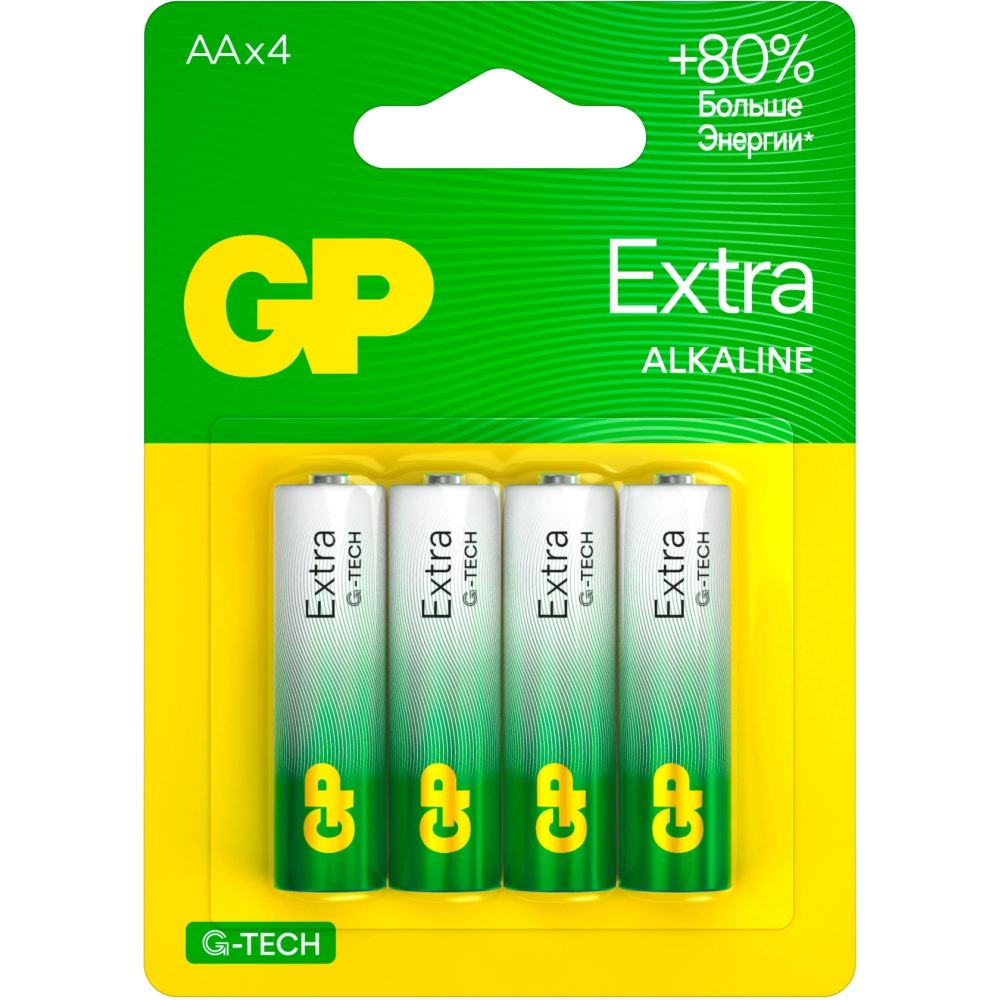 Батарейка GP G-Tech Extra Alkaline (AA, 4 шт.) - 15AXA21-2CRSBC4
