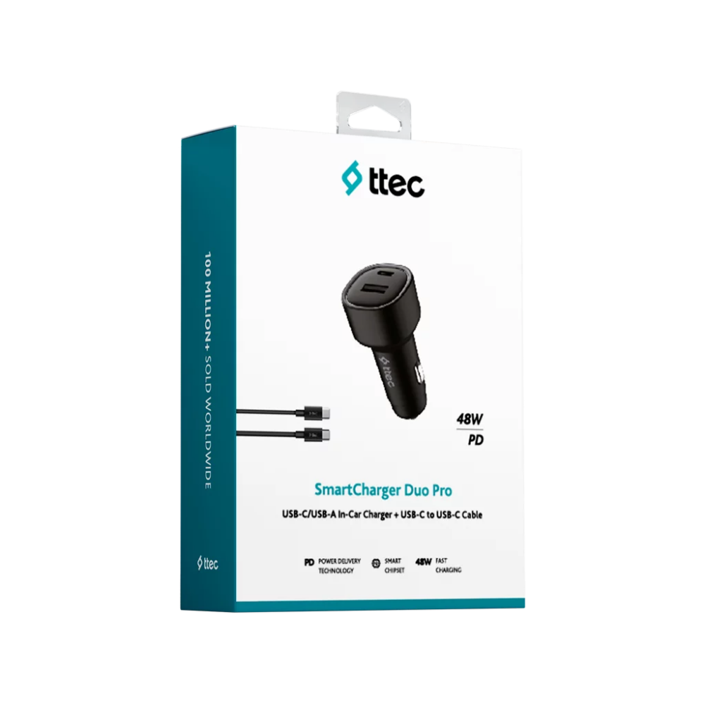 Автомобильное зарядное устройство ttec SmartCharger Duo PD 48W Black (2CKP02CS) - фото 5