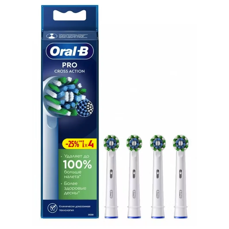 Насадка для зубной щётки Oral-B EB50RX-4 Pro Cross Action White, 4 шт. - фото 2