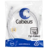 Патч-корд Cabeus PC-UTP-RJ45-Cat.5e-1.5m-WH-LSZH, 1.5м