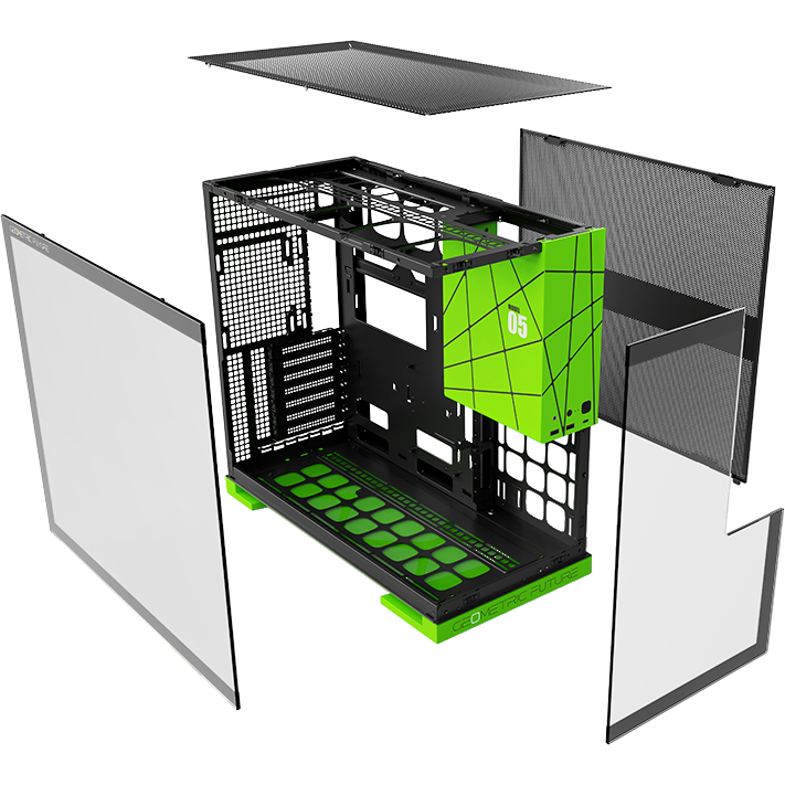 Корпус Geometric Future Model 5 ARGB Black/Green - 1AM5WKNV01100 - фото 5