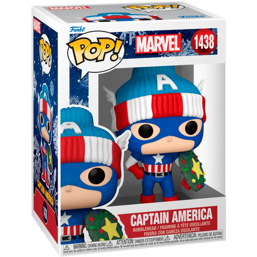 Фигурка Funko POP! Bobble Marvel Holiday S4 Captain America - 80032 - фото 2