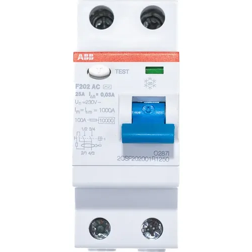 Выключатель дифференциального тока (УЗО) ABB F202 AC-25/0.03 - 2CSF202001R1250