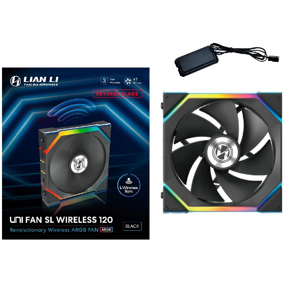 Вентилятор для корпуса Lian Li UNI Fan SL Wireless 120 Reverse Blade Black - G99.12RSL1W1B.R0 - фото 7
