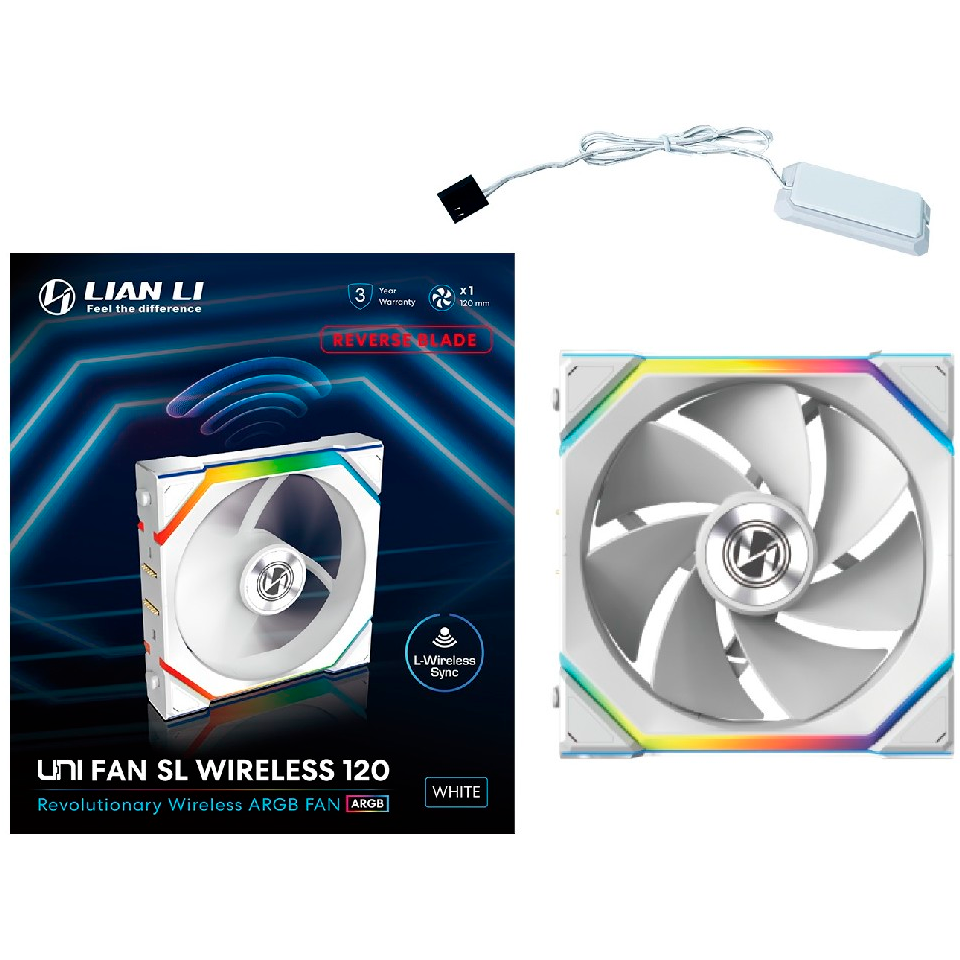 Вентилятор для корпуса Lian Li UNI Fan SL Wireless 120 Reverse Blade White - G99.12RSL1W1W.R0 - фото 7