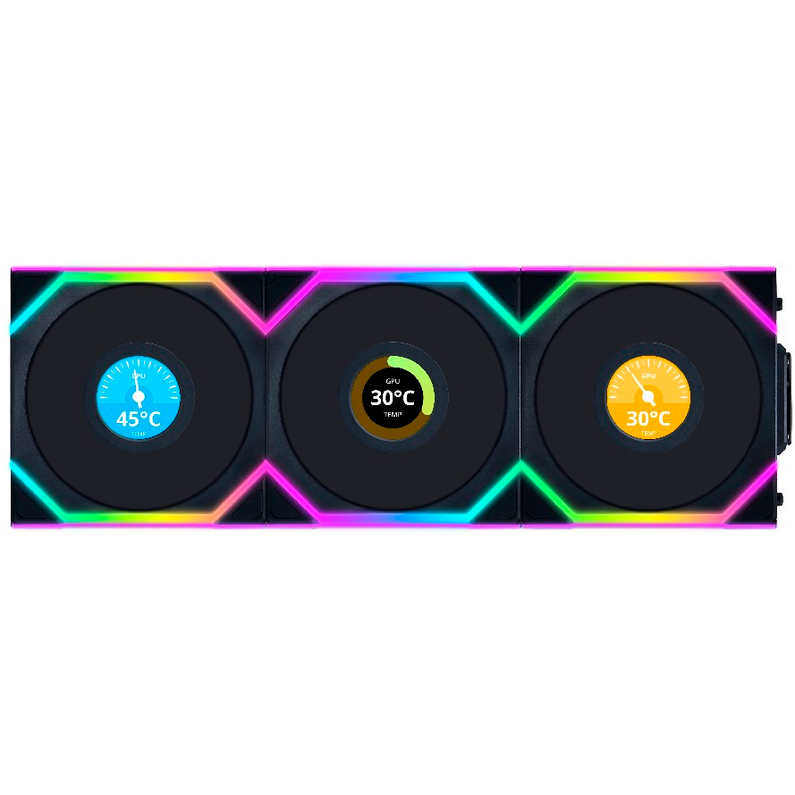 Вентилятор для корпуса Lian Li UNI Fan SL Wireless LCD 120 Black (3 шт.)