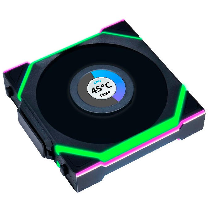 Вентилятор для корпуса Lian Li UNI Fan SL Wireless LCD 120 Black (3 шт.) - G99.12SLLCD1W3B.R0 - фото 6