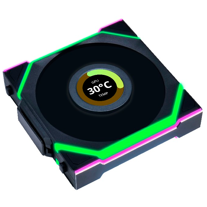 Вентилятор для корпуса Lian Li UNI Fan SL Wireless LCD 120 Reverse Blade Black (3 шт.) - G99.12RSLLCD1W3B.R0 - фото 6