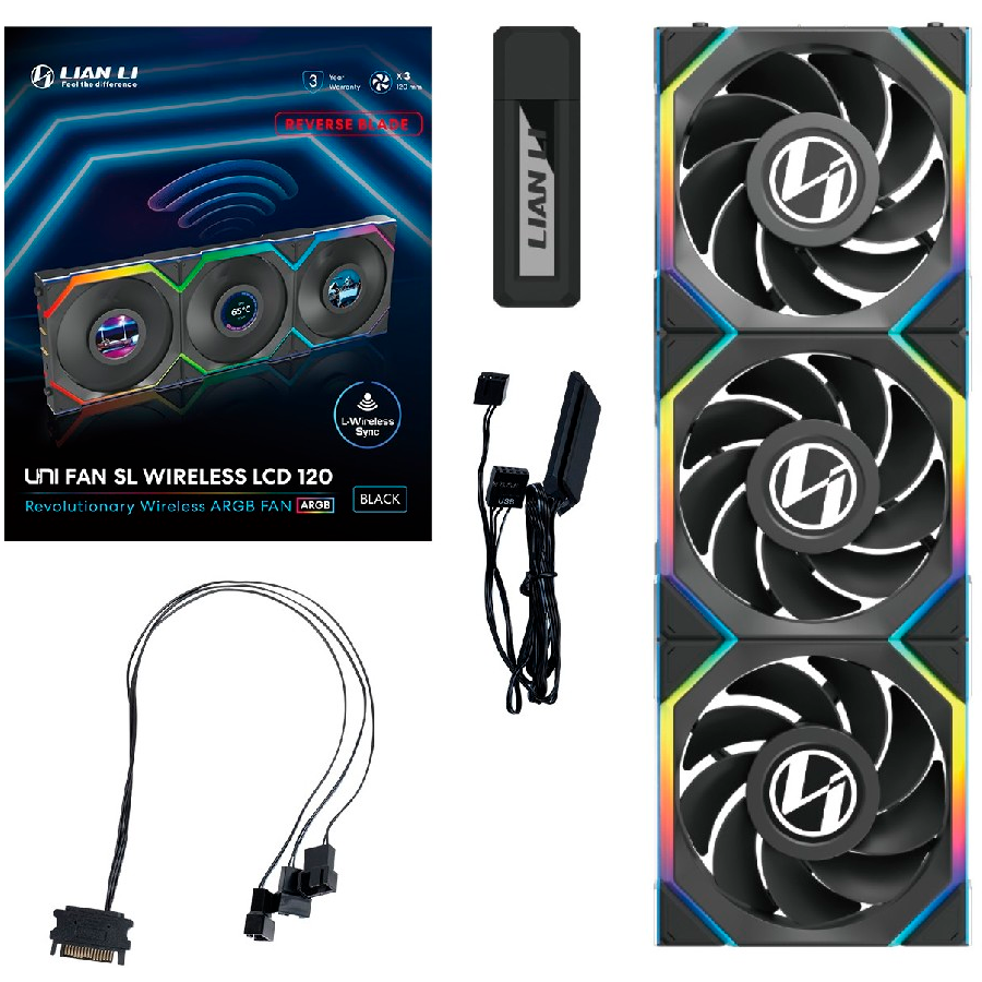Вентилятор для корпуса Lian Li UNI Fan SL Wireless LCD 120 Reverse