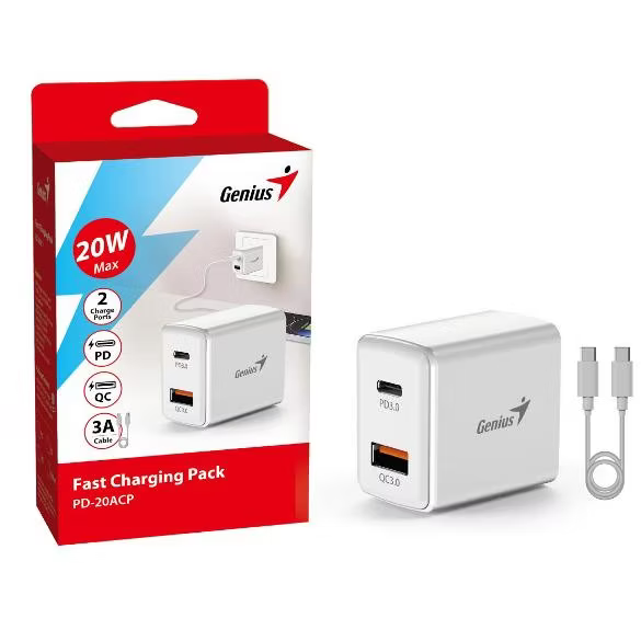 Сетевое зарядное устройство Genius PD-20ACP - 32590009400 - фото 4