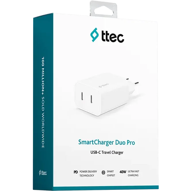 Сетевое зарядное устройство ttec SmartCharger Duo PD 40W White - 2SCS27B - фото 5