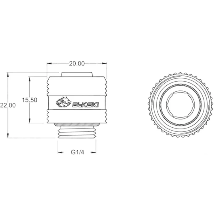 Фитинг для СЖО Bykski B-FT3-TN-V2 Black (C10-0221) - фото 3