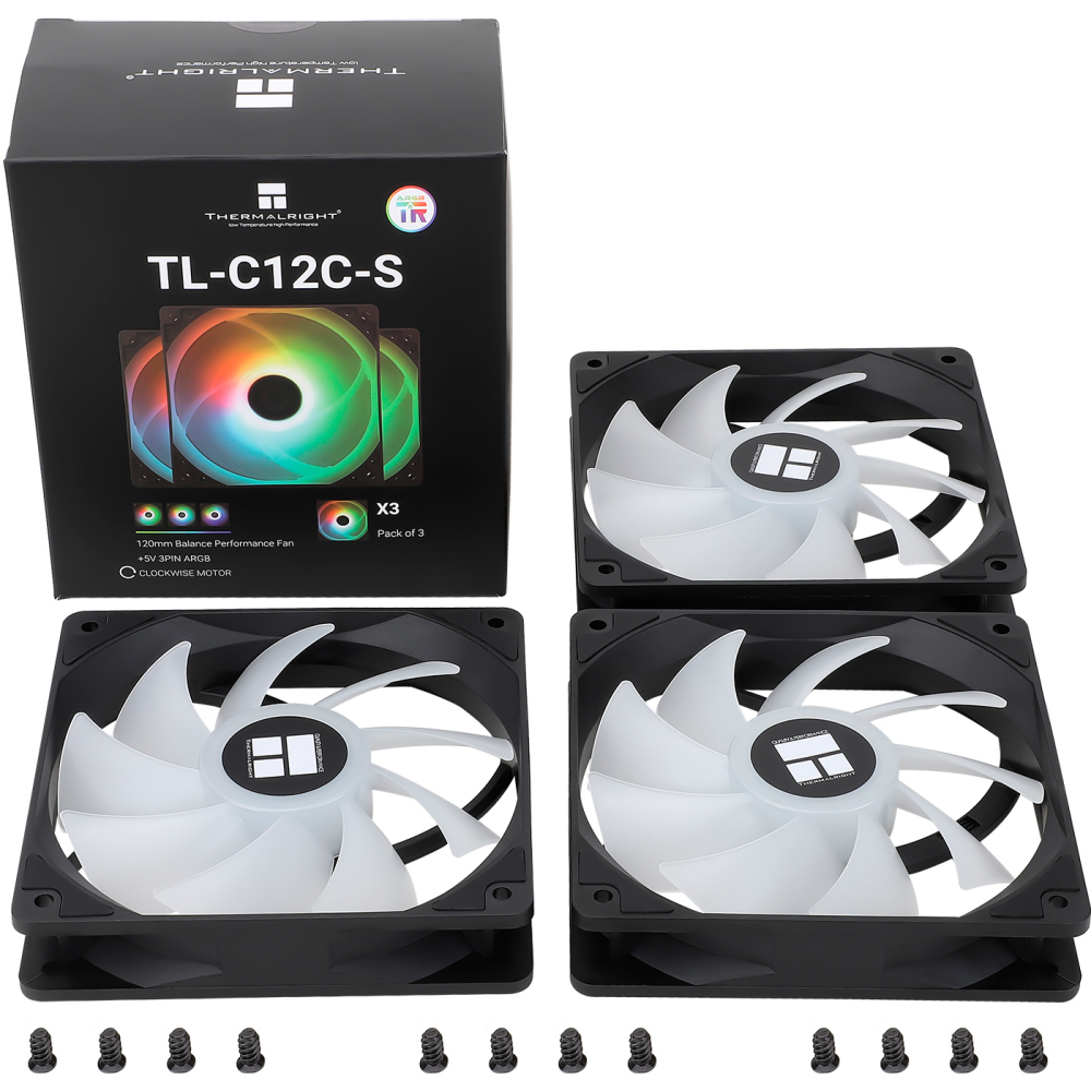 Вентилятор для корпуса Thermalright TL-C12C-S ARGB (3 шт.) - TL-C12C-Sx3 ARGB - фото 11