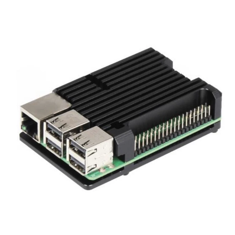 Корпус для одноплатного компьютера ACD Black Metal Aluminum Case for Raspberry Pi 4B (RA505)