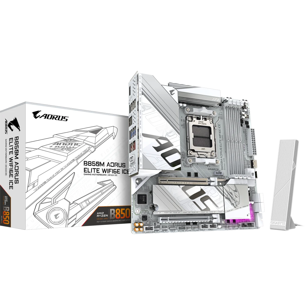 Материнская плата Gigabyte B850M AORUS ELITE WIFI6E ICE - фото 6