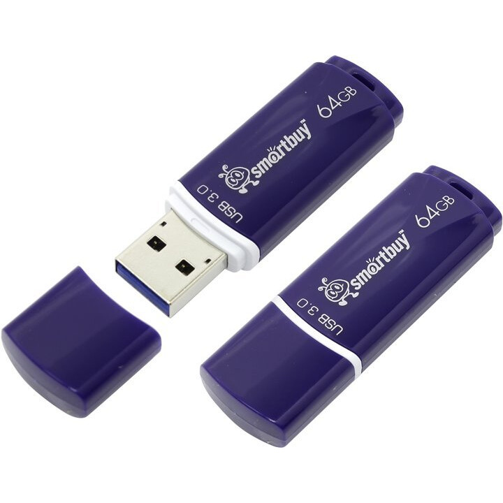 USB Flash накопитель 64GB SmartBuy Crown Blue (SB64GBCRW-Bl)