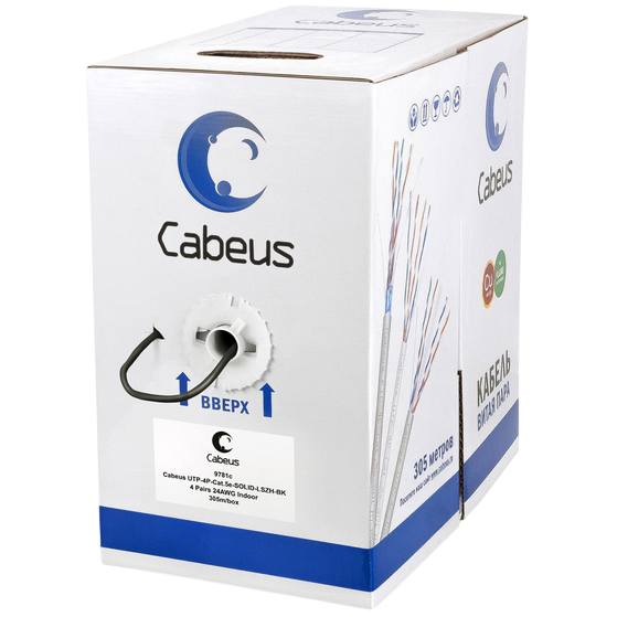 Бухта Cabeus UTP-4P-Cat.5e-SOLID-LSZH-BK, 305м