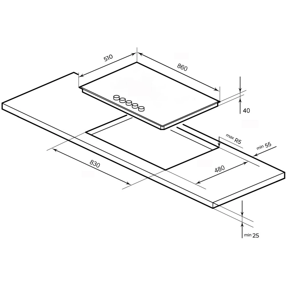 Газовая варочная панель LEX GVG 954 BBL - CHAO000431 - фото 3