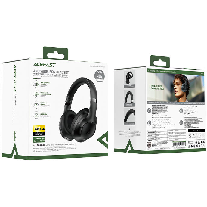 Наушники ACEFAST H4 Active Noise Black - AF-H4-BK - фото 4