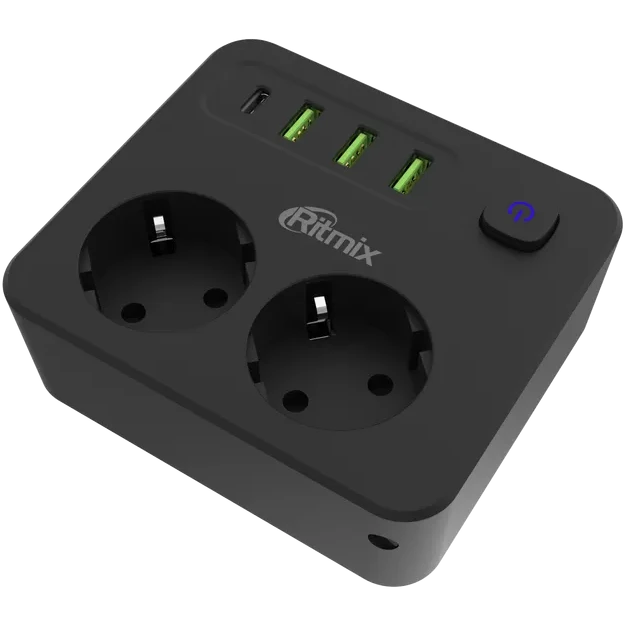 Сетевой фильтр Ritmix RM-023PD Black - фото 2