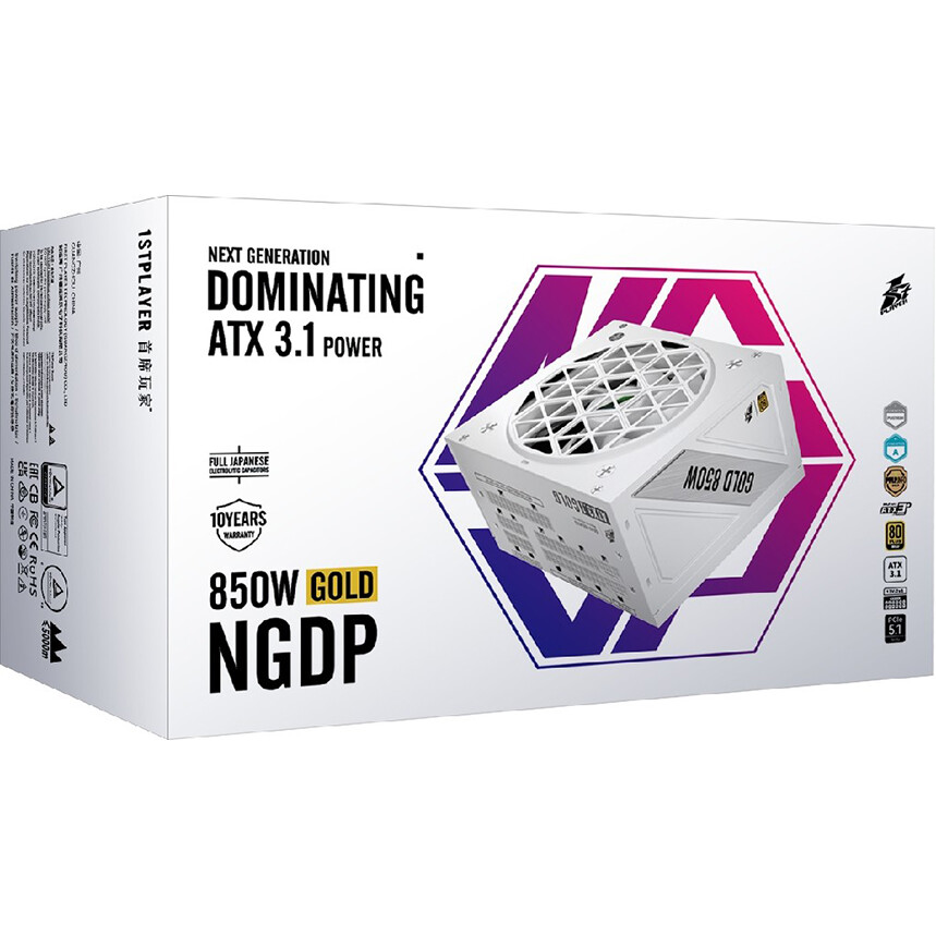 Блок питания 850W 1STPLAYER NGDP HA-850BA4 White - HA-850BA4-WH - фото 9