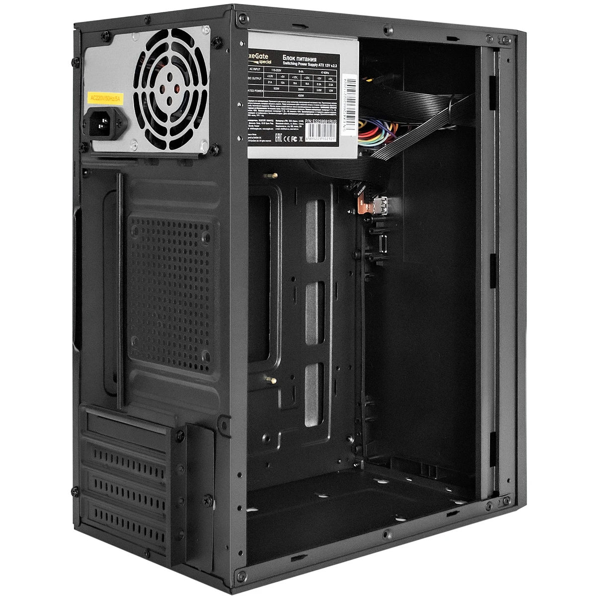 Корпус ExeGate BAA-308U2 450W Black - EX298007RUS - фото 2