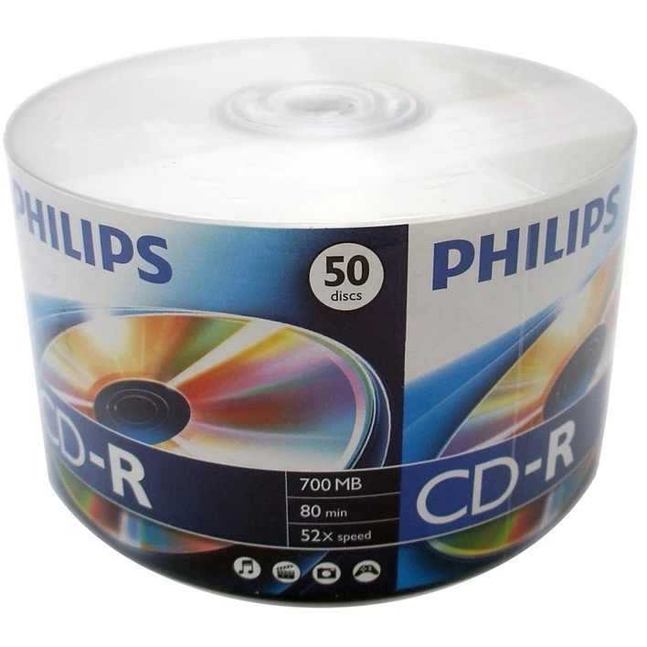 Диск CD-R Philips 700MB 52x Cake Box (50 шт.)