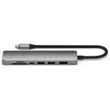 Док-станция Satechi 7-in-1 USB-C Slim Multiport Adapter with Ethernet Space Gray (ST-P7SM)