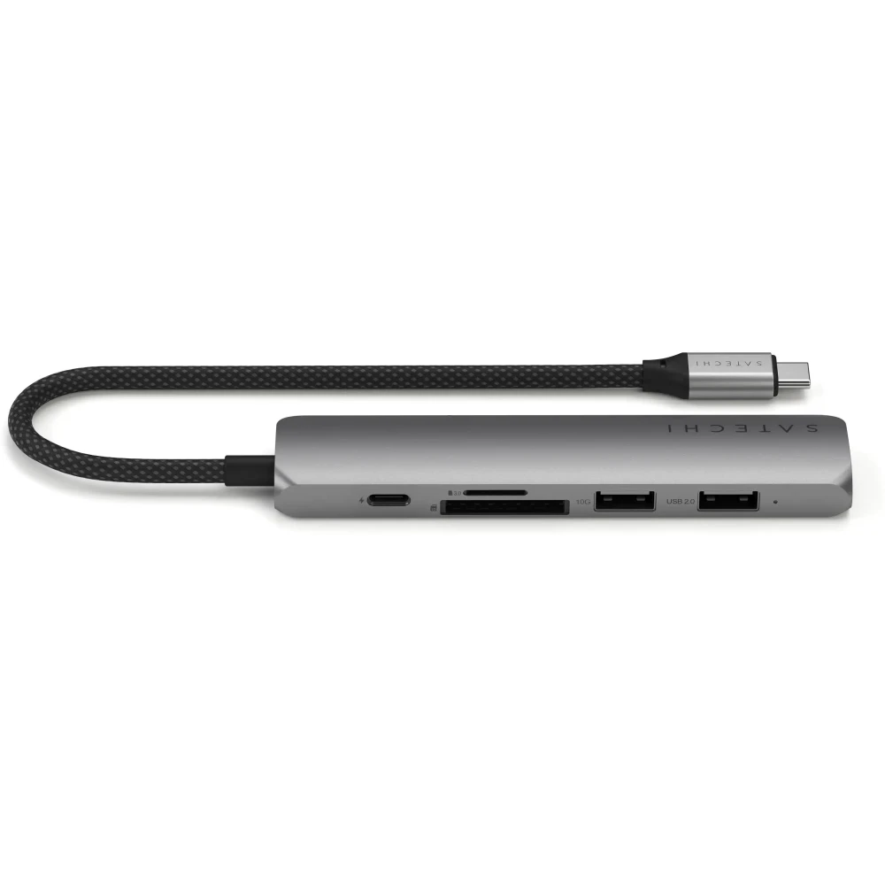 Док-станция Satechi 6-in-1 USB-C Slim Multiport Adapter Space Grey - ST-P6SM - фото 2