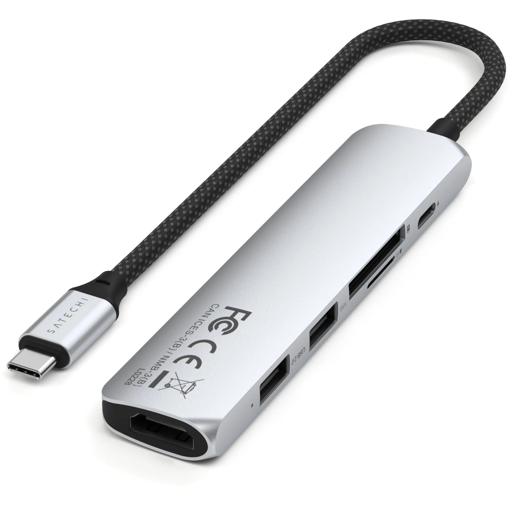 Док-станция Satechi 6-in-1 USB-C Slim Multiport Adapter Silver - ST-P6SS - фото 3