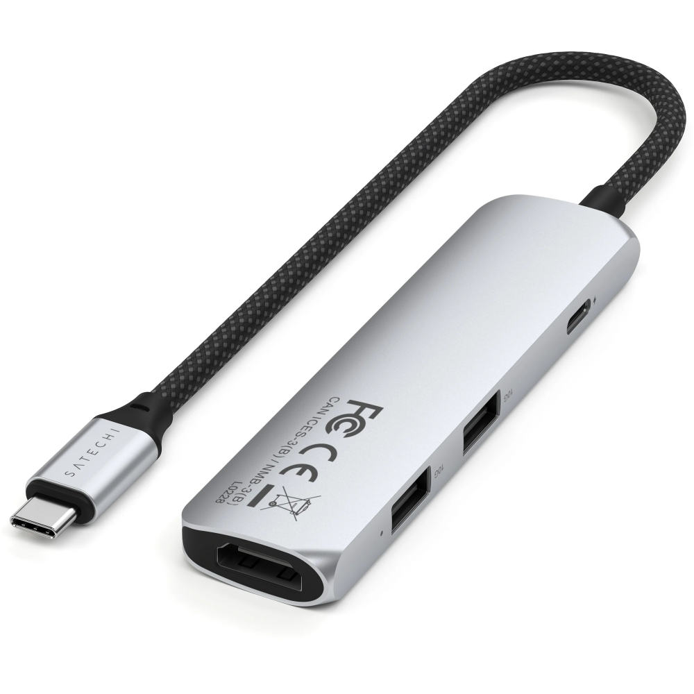 Док-станция Satechi 4-in-1 USB-C Slim Multiport Adapter 4K Silver - ST-P4SS - фото 3