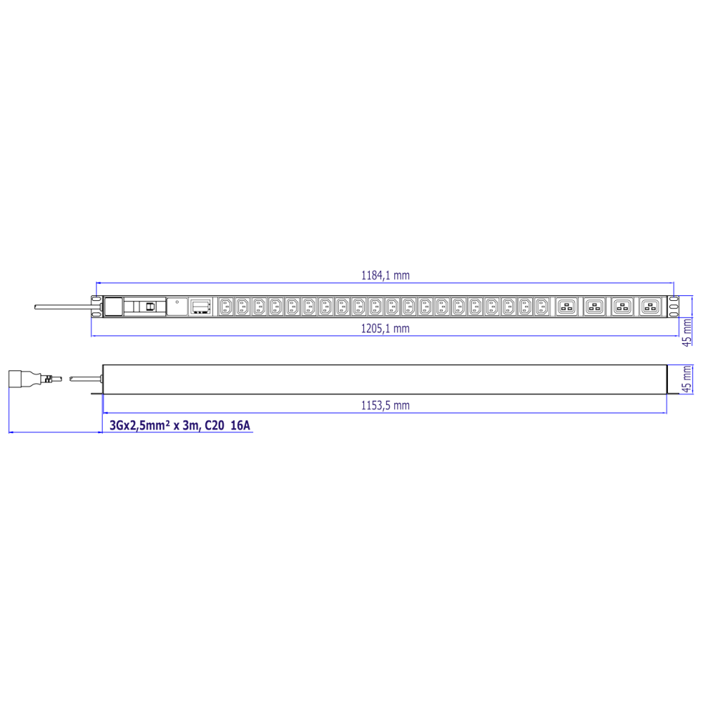 Блок розеток TWT TWT-PDVI-4C9-20C3-C0 - фото 4