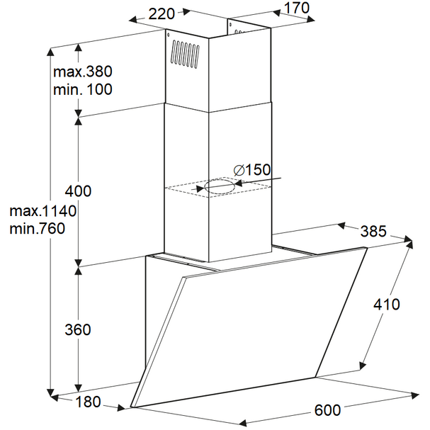 Вытяжка MAUNFELD Amber 60 Glass Black - КА-00023303 - фото 12