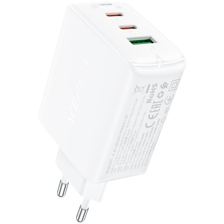 Сетевое зарядное устройство ACEFAST A41 White - AF-A41-WH