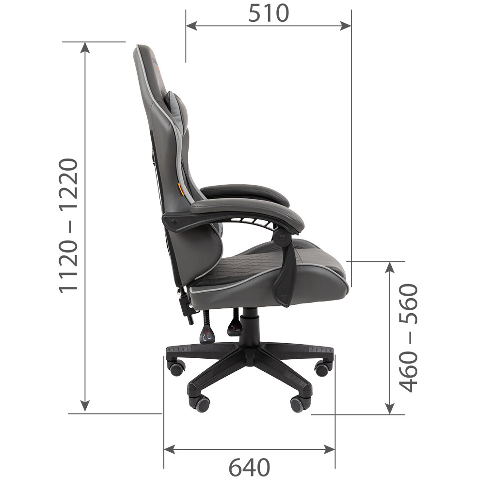 Игровое кресло Chairman Game CH28 Black/Grey (00-07162899) - фото 5