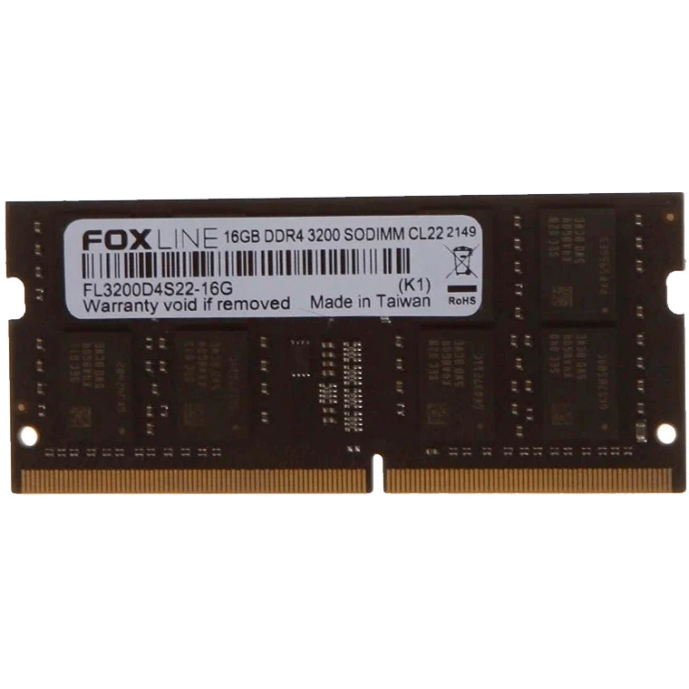 Оперативная память 16Gb DDR4 3200MHz Foxline SO-DIMM (FL3200D4S22S-16G)