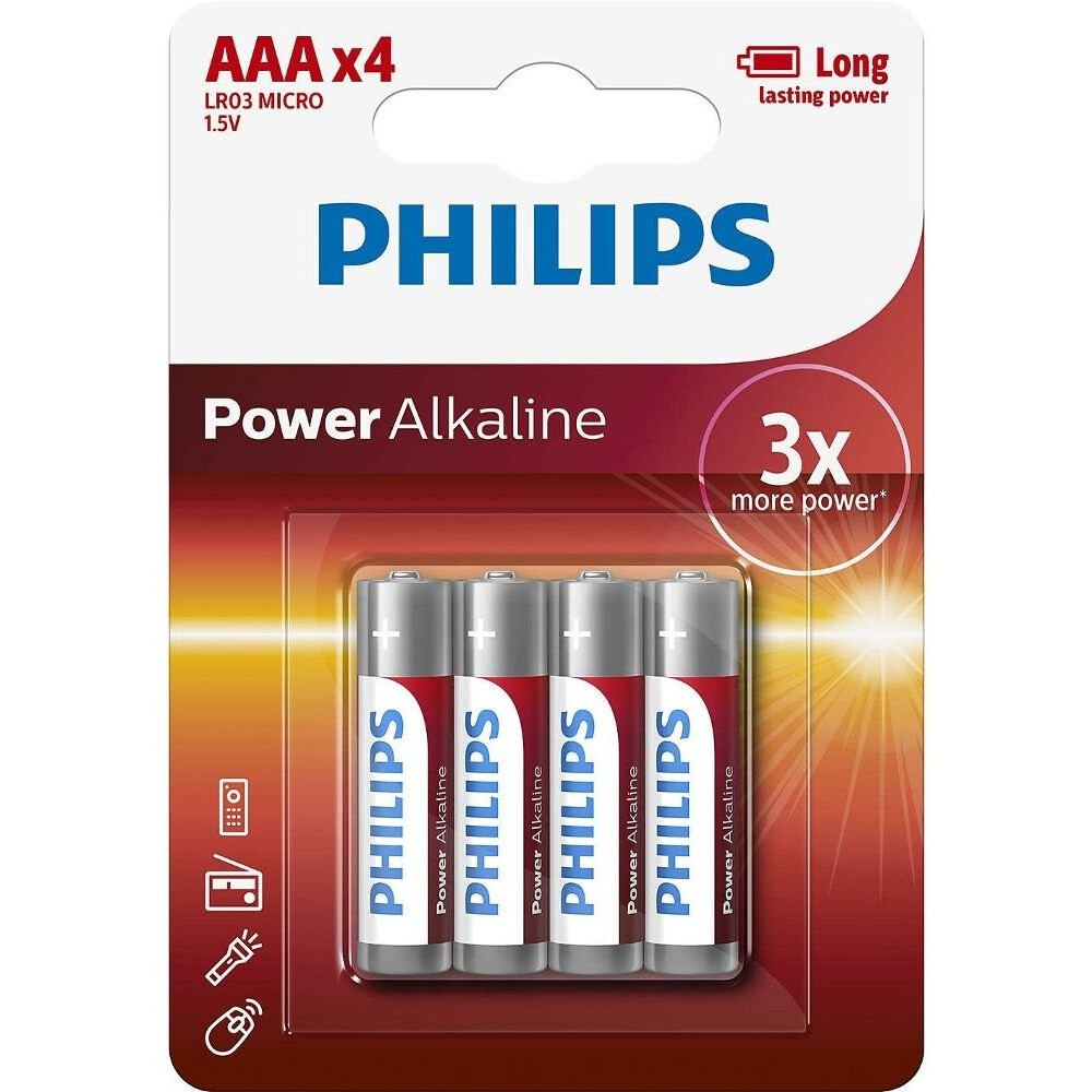Батарейка Philips Power Alkaline (AAA, 4 шт.)