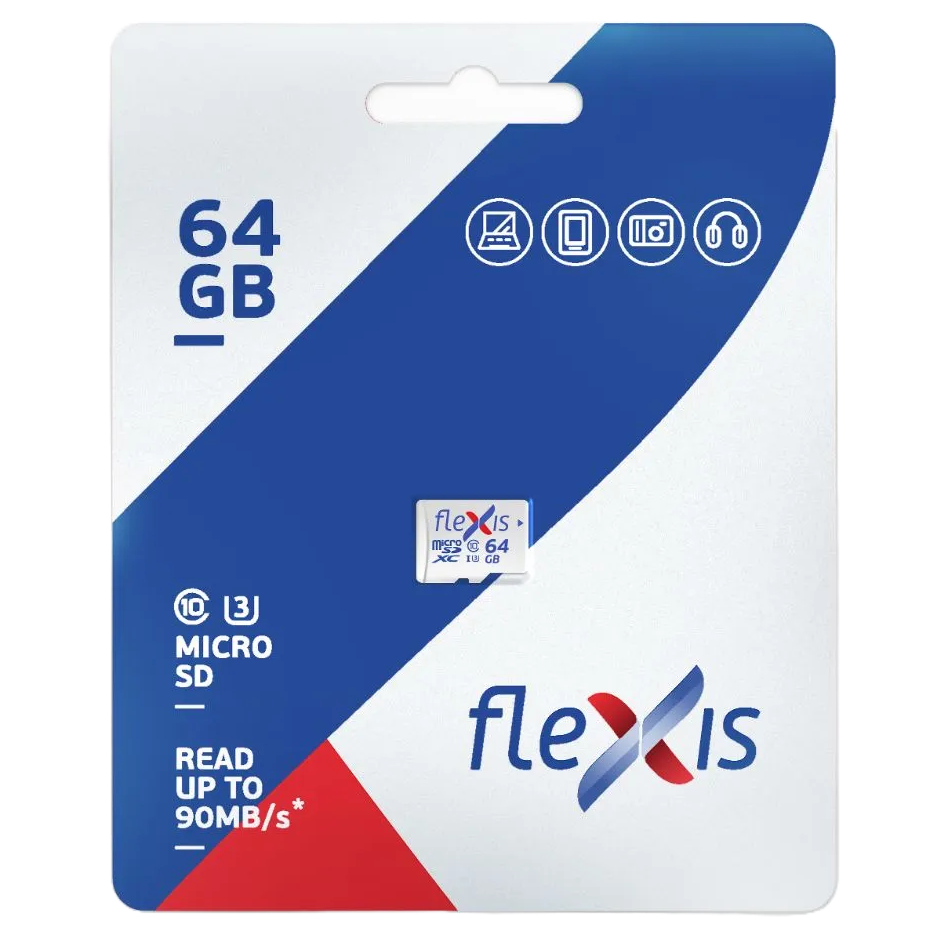 Карта памяти 64GB MicroSD Flexis (FMSD064GU3)