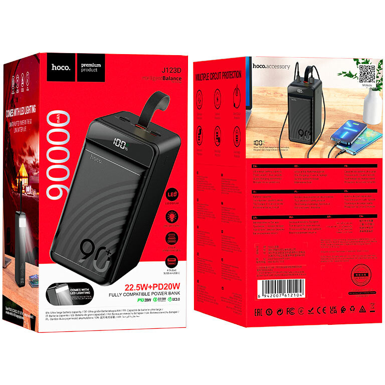 Внешний аккумулятор HOCO J123D Black - 6942007612104 - фото 6