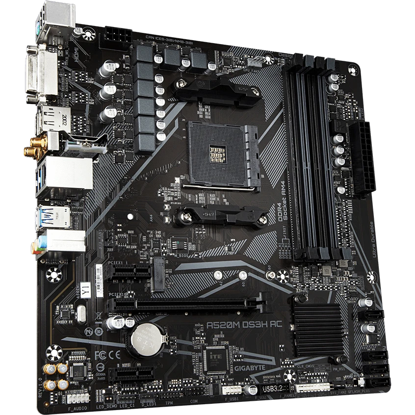 Материнская плата Gigabyte A520M DS3H AC - фото 2