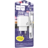 Сетевое зарядное устройство HOCO CS54A White + USB-C - USB-C Cable (6942007631532)