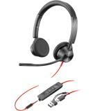 Гарнитура Plantronics (Poly) Blackwire 3325 Stereo USB-C Headset + 3.5mm Plug + USB-C/A Adapter (8X221AA)